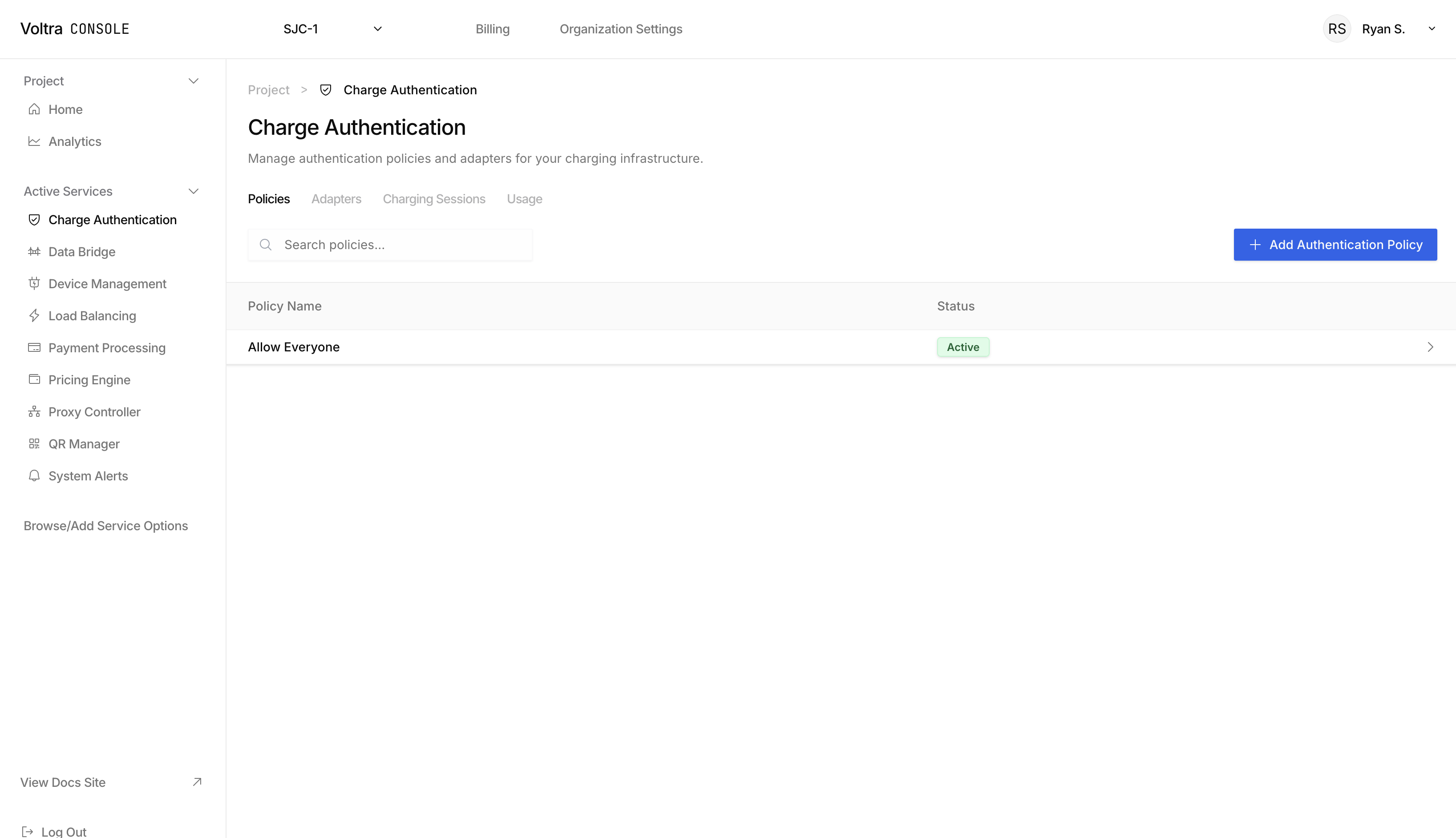 Charge Authentication page